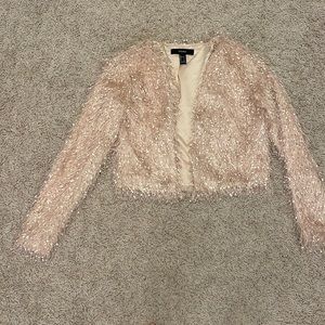 Rose Gold Forever 21 shaggy jacket